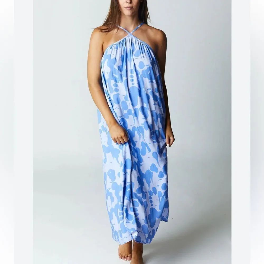 Citrine Petra Dress in blue ladies XS